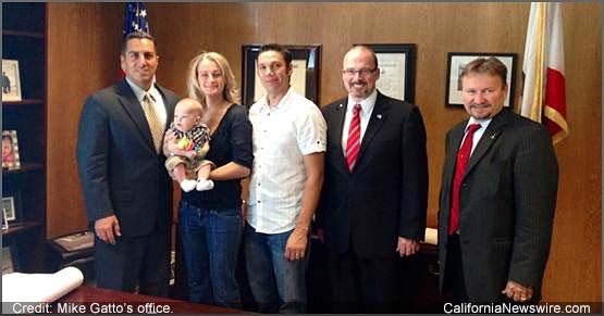 Mike Gatto (D-Los Angeles) met with baby Sammy and his parents