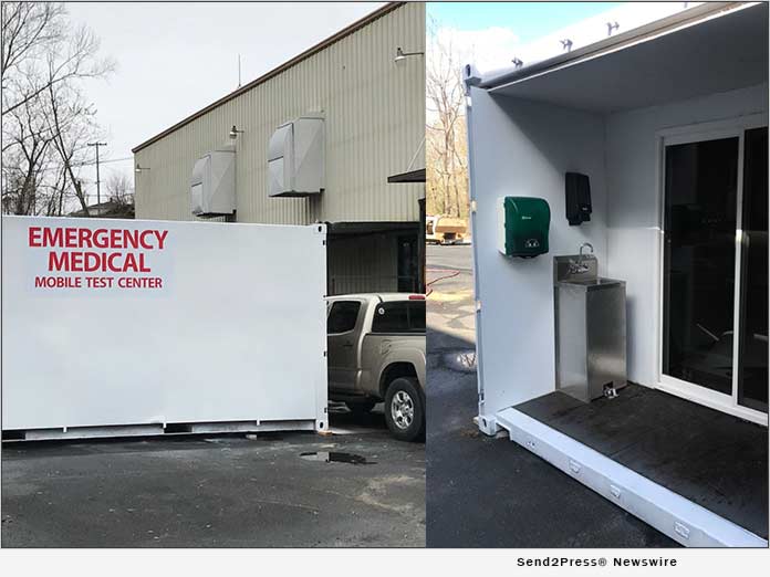 mobile testing unit converted from shipping container