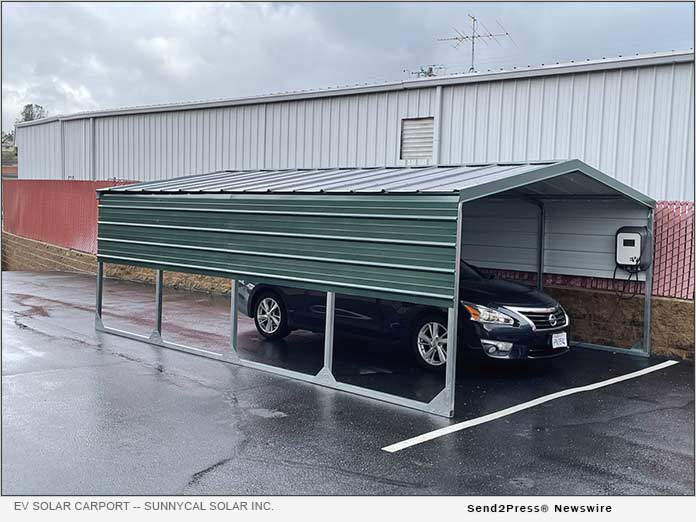 Electric Vehicle Solar Charging Carport Offered by SunnyCal Solar