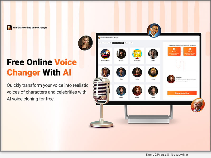 FineShare Brings Online Voice Changer Tech to a New Era with its AI Voice Cloning