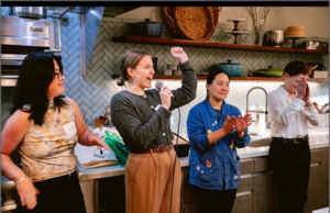 Three of five 2024 Award Recipients L to R - Natasha House, Ruby Pokras, Eleana Hsu, Dame Chantal Martin