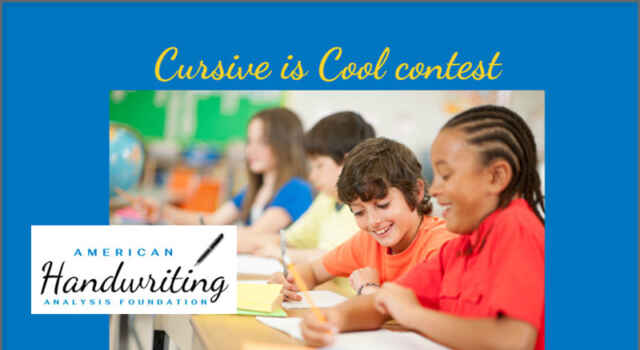 The 12th Annual ‘Cursive Is Cool’ Contest Launches for U.S. Students in Grades K-7 The 12th Annual 'Cursive Is Cool' Contest Launches
