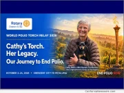 Historic 1984 Olympic Torch to lead Rotary World Polio Relay Oct. 2026, Rotary District 5130 announces Rotary District 5130 World Polio Torch Relay 2026