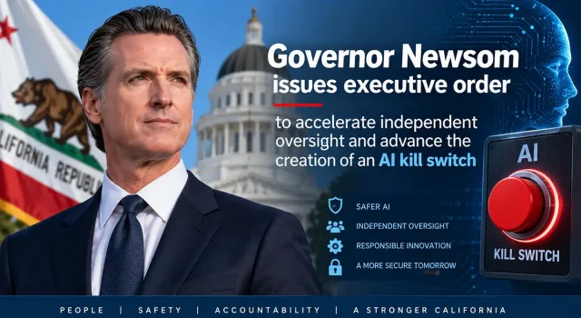 Governor Newsom issues executive order to accelerate independent oversight and advance the creation of an AI kill switch (AI GENERATED IMAGE)