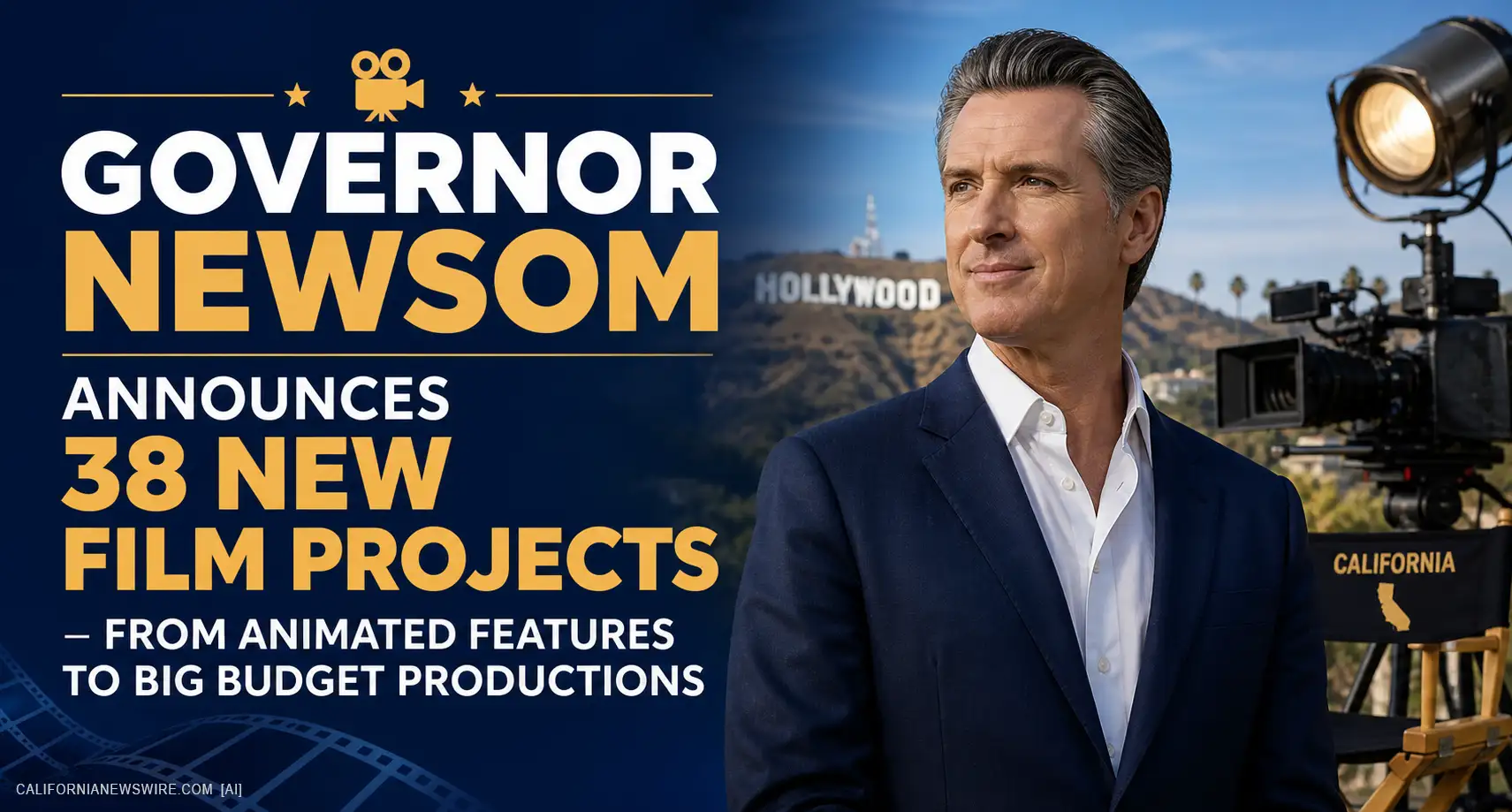 CA Governor Newsom announces 38 new film projects – from animated features to big budget productions