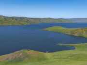 Image of the San Luis Reservoir, the largest off-stream reservoir in the U.S. Once completed, the Sites Reservoir will be the second largest. (Photo courtesy of the Department of Water Resources)