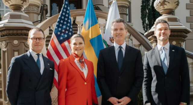 Governor Newsom and Sweden’s Minister for International Development Cooperation and Foreign Trade Johan Forssell signed the historic LOC at the Stanford Mansion in Sacramento